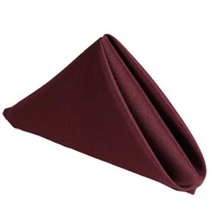 Tableclothsfactory 17″x17″ Burgundy Wholesale Polyester Linen Napkins for Wedding Birthday Party Tableware – 25PCS