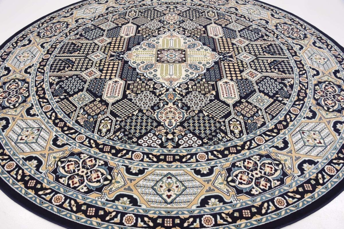 Unique Loom Narenj Collection Classic Traditional Medallion Design Area Rug, 10′ 0″ x 10′ 0″, Navy Blue/Tan | The Storepaperoomates Retail Market - Fast Affordable Shopping