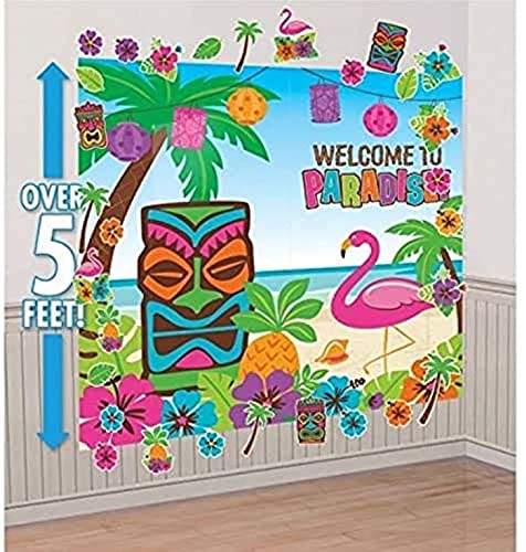 Amscan 32-Piece Luau Scene Setters Wall Decorating Kit, 1 Pack | The Storepaperoomates Retail Market - Fast Affordable Shopping
