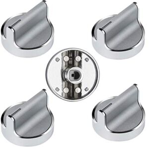 W10594481 Stainless Steel Cooker Stove Control knob 5pcs for Whirlpool Gas Cooktop Range /Oven WCG97US0DS00 WCG97US6DS00,Replaces WPW10594481 3281332 B01KR8F5EU AP6023301