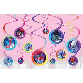 amscan Trolls World Tour Hanging Swirl Decorations- 12 pcs. | The Storepaperoomates Retail Market - Fast Affordable Shopping
