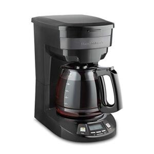Hamilton Beach Programmable Coffee Maker, 12 Cup Capacity, Black Stainless Steel Accents, (46293)
