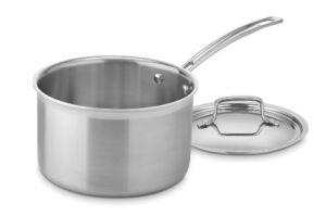 Cuisinart MCP194-20N Multiclad Pro Triple Ply Stainless Cookware 4-Quart Skillet, Saucepan w/Cover