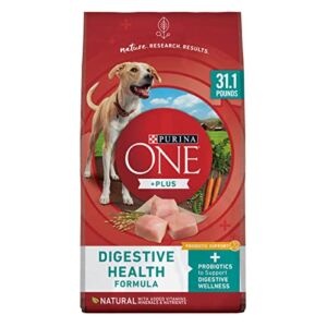 Purina ONE Dog Digestive Support, Natural Dry Dog Food, Plus Digestive Health Formula – 31.1 lb. Bag