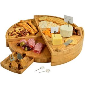 Picnic at Ascot Multi-Level Cheese/Charcuterie Board – Patented Unique Design Stores as a Wedge