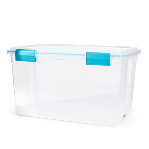 Sterilite 54 Quart Latched Gasket Plastic Storage Container for Home, Kitchen, Office, and Closet Bin Organization with Latching Lid, Clear, 16 Pack | The Storepaperoomates Retail Market - Fast Affordable Shopping