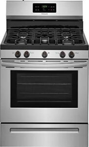 FFGF3054TS 30 Gas Range with 5 Burners 5 cu. ft. Oven Capacity One-Touch Self Clean Quick Boil Electronic Kitchen Timer Sealed Gas Burner Storage Drawer in Stainless Steel