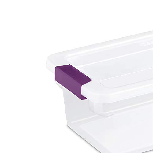 Sterilite 17511712 6 Quart/5.7 Liter ClearView Latch Box, Clear with Sweet Plum Latches, 12-Pack | The Storepaperoomates Retail Market - Fast Affordable Shopping