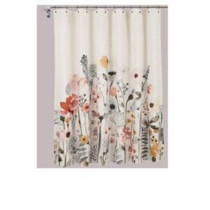 Floral Wave Shower Curtain 100% Cotton 72″x 72″