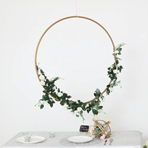 TABLECLOTHSFACTORY 32″ Heavy Duty Gold Metal Floral Hoop Wreath Hanging Rings