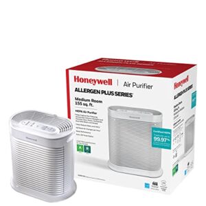 Honeywell HPA104 HEPA Air Purifier for Medium Rooms – Microscopic Airborne Allergen+ Reducer, Cleans Up To 750 Sq Ft in 1 Hour – Wildfire/Smoke, Pollen, Pet Dander, and Dust Air Purifier – White
