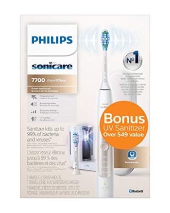 Philips Sonicare ExpertClean 7700 Rechargeable Electric Toothbrush with Bluetooth & UV Sanitizer, HX9630/18, Gold | The Storepaperoomates Retail Market - Fast Affordable Shopping