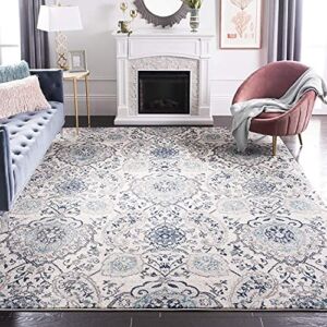 SAFAVIEH Madison Collection 8′ x 10′ Cream / Light Grey MAD600C Boho Chic Glam Paisley Non-Shedding Living Room Bedroom Dining Home Office Area Rug