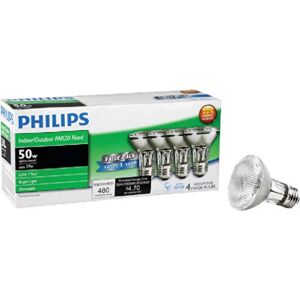 PHILIPS 419762 PAR20 Halogen Floodlight Light Bulb-4 Pack, Soft White