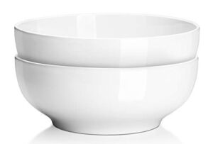 DOWAN 9.5” Serving Bowls, 2.8 Quart, White Serving Bowls, Thanksgiving Salad Bowls, Serving Dishes, Microwave & Dishwasher Safe, Large Serving Bowls, Bowls for Kitchen, Christmas Gifts