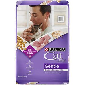 Purina Cat Chow Gentle Dry Cat Food, Sensitive Stomach + Skin – 13 lb. Bag