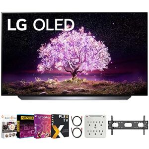 LG OLED65C1PUB 65 Inch 4K Smart OLED TV with AI ThinQ Bundle with Premiere Movies Streaming + 37-70 Inch TV Wall Mount + 6-Outlet Surge Adapter + 2X 6FT 4K HDMI 2.0 Cable