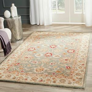 SAFAVIEH Antiquity Collection 3′ x 5′ Grey Blue / Beige AT822A Handmade Traditional Oriental Premium Wool Area Rug