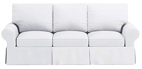 Dense Cotton Sleeper Cover. It Fits Pottery Barn PB Basic Three Seat Sleeper Sofa Bed. A Quality 3 Seater Sofa Bed Slipcover (White Durable) | The Storepaperoomates Retail Market - Fast Affordable Shopping