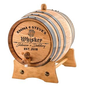 Personalized – Custom Engraved American Premium Oak Aging Barrel – Age your own Whiskey, Beer, Wine, Bourbon, Tequila, Rum, Hot Sauce & More | Barrel Aged (2 Liters)