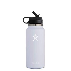 Hydro Flask 32 oz. Water Bottle with Straw Lid – Stainless Steel, Reusable, Vacuum Insulated- Wide Mouth