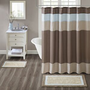Madison Park Amherst Bathroom Rugs Room Décor 100% Cotton Tufted Ultra Soft Non-Slip, Absorbent Quick Dry Bathtub Mats, 20×30, Brown/Blue