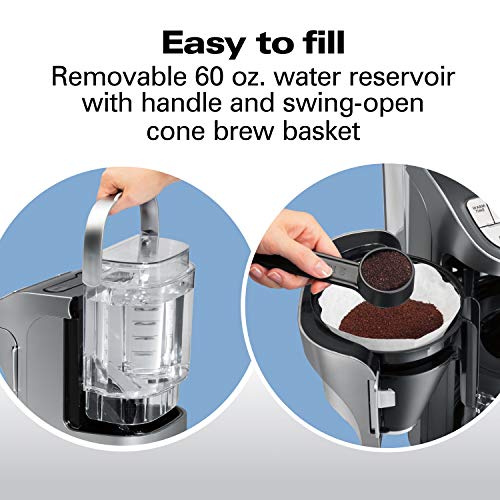 Hamilton Beach Professional Programmable Drip Coffee Maker, 12 Cup Capacity Ergonomic Carafe, 60oz Removable Reservoir, Brushed Metal (49500) | The Storepaperoomates Retail Market - Fast Affordable Shopping