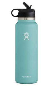Hydro Flask 40 oz Wide Mouth with Straw Lid Stainless Steel Reusable Water Bottle Alpine – Vacuum Insulated, Dishwasher Safe, BPA-Free, Non-Toxic