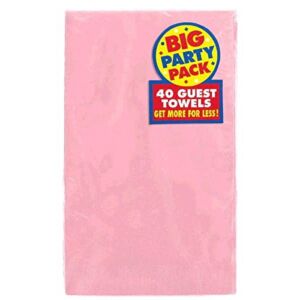 Amscan Big Party Pack 2‑Ply Guest Towels, New Pink Paper Napkins, 40 Pieces