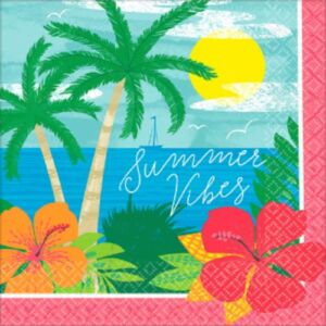 Amscan Summer Vibes Paper Party Napkins – 6 1/2″ x 6 1/2″ | Pack of 125