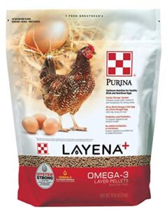 Purina Layena+ | Nutritionally Complete Layer Hen Feed | Omega 3 Formula – 10 Pound (10 lb) Bag
