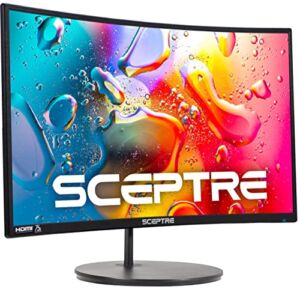 Sceptre Curved 27″ 75Hz LED Monitor HDMI VGA Build-In Speakers, EDGE-LESS Metal Black 2019 (C275W-1920RN)