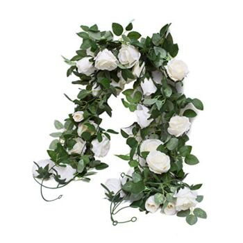 Huata 3PCS 6.56Ft Artificial Rose Flower Silk Vine Hanging Wedding Decor Garlands Home Outdoor Indoor Decor Flower (Champagne) | The Storepaperoomates Retail Market - Fast Affordable Shopping