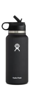 Hydro Flask Wide Mouth Straw Lid – Stainless Steel Reusable Water Bottle – Vacuum Insulated, Dishwasher Safe, BPA-Free, Non-Toxic