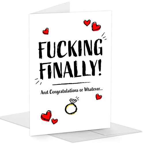 Super Funny Engagement Card by Witty Yeti. 5″x7″ Fun Greeting Card. Hilarious Adult Wedding Gift for Bride or Groom. Perfect Way to Say Congratulations at Bridal Shower, Bachelorette or Bachelor Party | The Storepaperoomates Retail Market - Fast Affordable Shopping