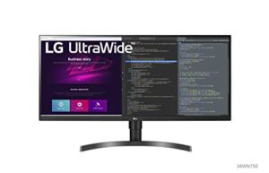LG 34WN750-B Monitor 34″ 21:9 WQHD (3440 x 1440) IPS Display, AMD FreeSync, Dual Controller, OnScreen Control, 3-Side Borderless Design – Black
