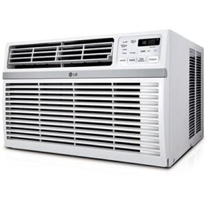 LG 6,000 BTU High Efficiency Window AC, Cools 250 Sq.Ft. (10′ x 25′ Room Size), Quiet Operation, Electronic Control with Remote, 3 Cooling & Fan Speeds, 4-Way Air Deflection, Auto Restart, 115V