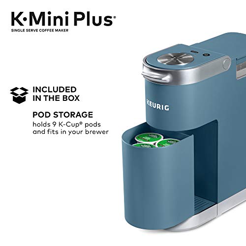 Keurig K-Mini Plus Coffee Maker, Single Serve K-Cup Pod Coffee Brewer, 6 to 12 oz. Brew Size, Stores up to 9 K-Cup Pods, Evening Teal | The Storepaperoomates Retail Market - Fast Affordable Shopping