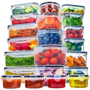 Kootek Food Storage Containers 21 Pack with Lids, Kitchen Airtight Meal Prep Container Reusable Pantry Organization and Storage Plastic Lunch Box Leak Proof Microwavable Dishwasher Safe