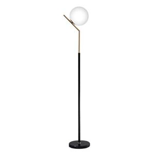 Hsyile Lighting KU300207 Modern Creative White Glass Ball Floor Lamp for Living Room,Bedroom,Office,Hotel,1 Light