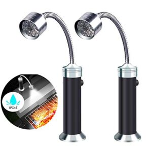 FBve Barbecue Grill Light, 2 Pack Magnetic Base Ultra-Bright LED Grill Lights, 360 Degree Flexible Gooseneck, Weather Resistant