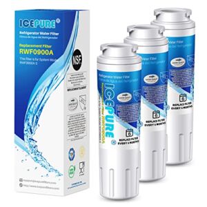 ICEPURE UKF8001 Compatible with Whirlpool EDR4RXD1, 4396395, Maytag UKF8001, UKF8001AXX, EveryDrop Refrigerator Water Filter 4, RFC0900A, UKF8001AXX-200, UKF8001P, 469006, PUR, Puriclean II, Pack of 3