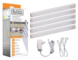 LEDUC9-5WK Dimmable Under Cabinet Lighting with Motion Sensor, 24.6W, 1800 Lumens, White 2700K, 5-Bar Kit, 9″, Warm