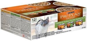 Purina Pro Plan Gravy, High Protein Wet Cat Food Variety Pack, COMPLETE ESSENTIALS Chicken & Turkey Favorites – (2 Packs of 12) 3 oz. Cans