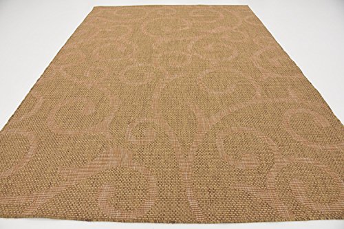 Unique Loom Collection Bohemian, Botanical, Coastal, Vintage, Indoor and Outdoor Area Rug, 8 ft x 11 ft 4 in, Brown/Beige | The Storepaperoomates Retail Market - Fast Affordable Shopping