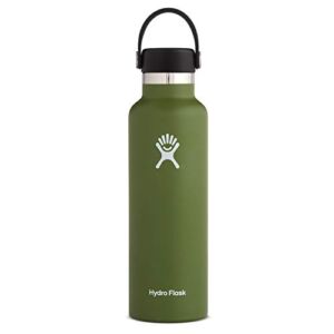 Hydro Flask Standard Mouth Water Bottle, Flex Cap – 21 oz, Olive