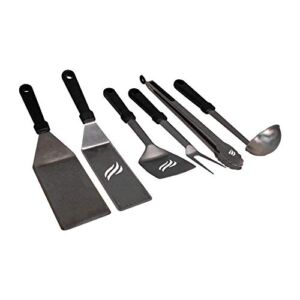 Blackstone 5051 Griddle Accessories Set Heat Resistant 6 Piece Stainless Steel Outdoor Indoor Grilling Utensils Hibachi Tools Kit-16, 16 Inch Tongs, Fork, 16” Ladle, 2 Extra-Long Spatula