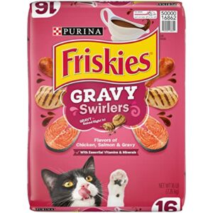 Purina Friskies Dry Cat Food, Gravy Swirlers – 16 lb. Bag