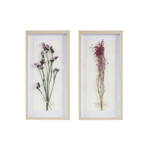 Madison Park Wall Art Living Room Décor – Sundried Natural Flowers In Shadowbox Frame, Floral Home Accent, Bedroom Decoration, Ready to Hang, 12″W x 24″H x 1.25″D, Multi 2 Piece