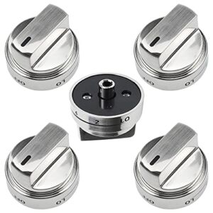 1-Year Warranty AEZ73453509 Stove Knobs Burner Control Knobs Compatible with LG Kenmore Knobs for Gas Stove/Oven/Range Knobs 5 Pack,Replaces AEZ72909013,AEZ73093308,AEZ72909007,AEZ72909008 (5 Packs)